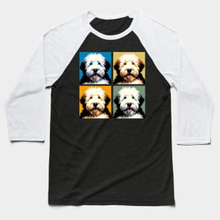 Pop Retro Art Old English Sheepdog - Cute Puppy Baseball T-Shirt